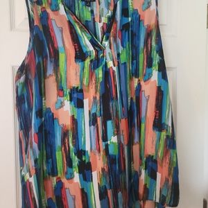 Multi colored sleeveless blouse